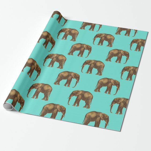 Elephant Safari Wildlife Presentpapper (Utrullad)