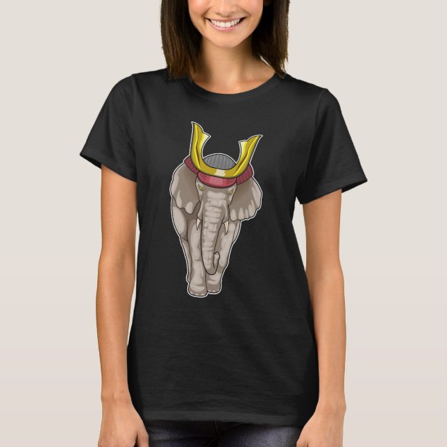 Elephant Samurai Martial Arts T Shirt (Framsida)