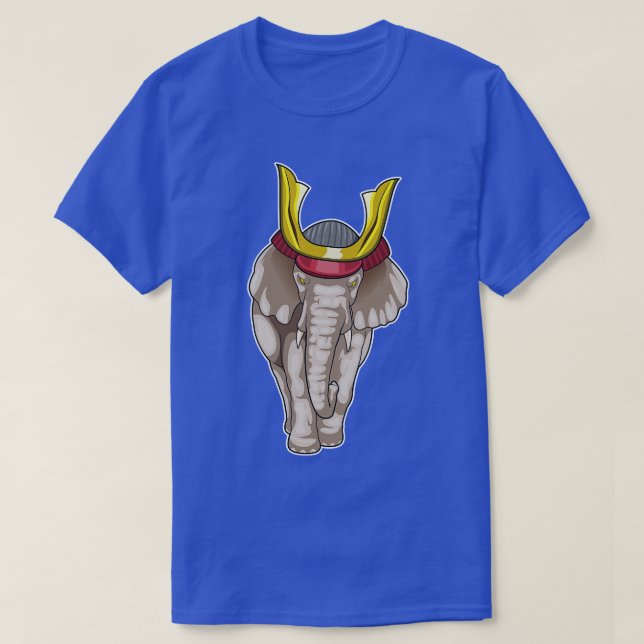Elephant Samurai Martial Arts T Shirt (Design framsida)