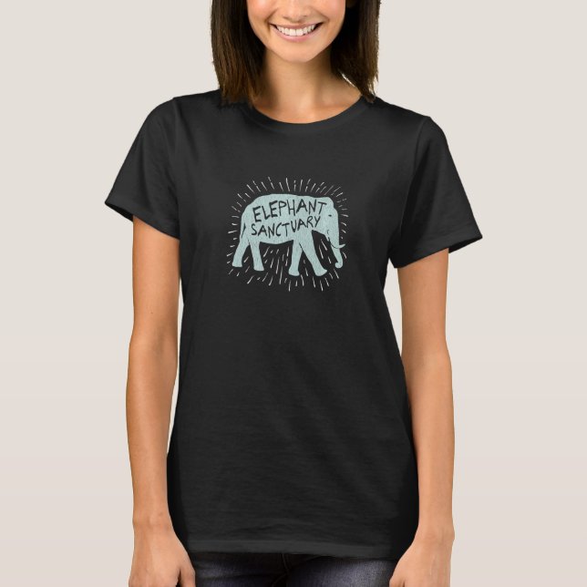 Elephant Sanctuary Elephant Silhouette T Shirt (Framsida)