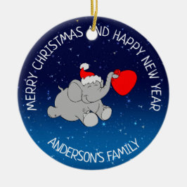 Elephant Santa Julgransprydnad Keramik