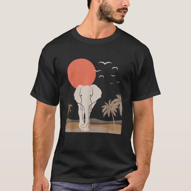 Elephant Savannah Afrika Ligcape Minimalist Desi T Shirt (Framsida)
