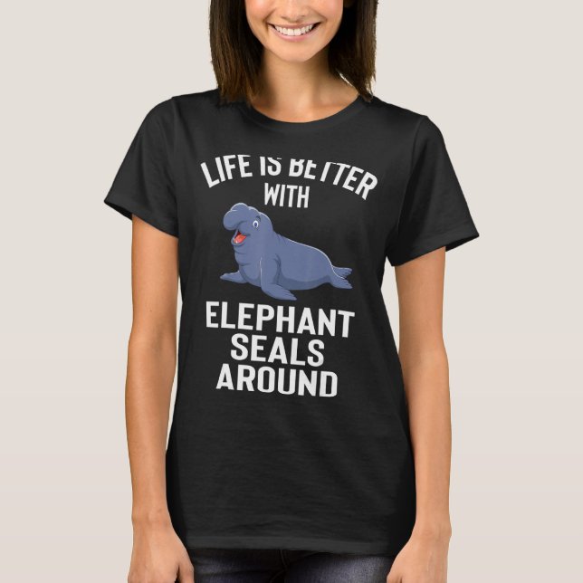 Elephant Seal Apparatur Cute Sälar Design T Shirt (Framsida)