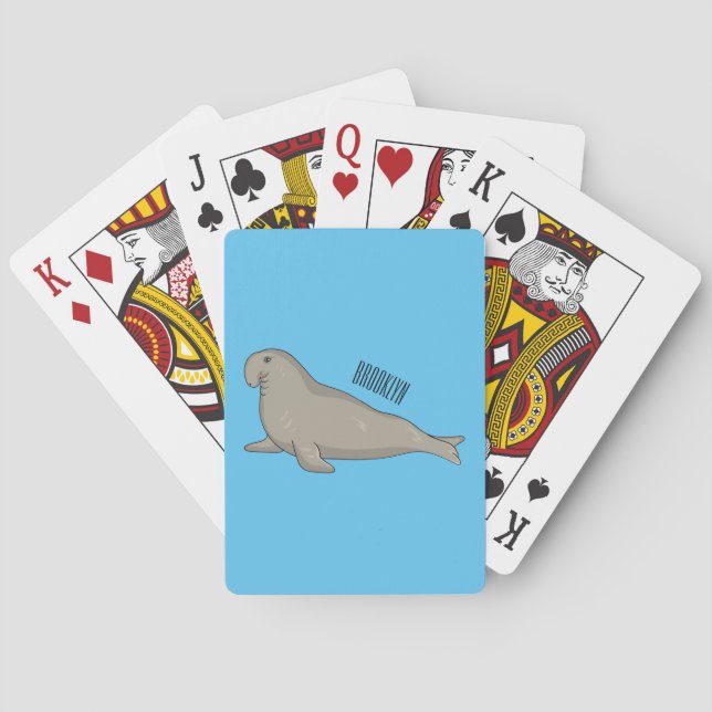 Elephant seal cartoon illustration casinokort (Baksidan)