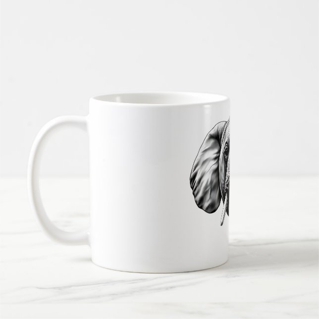 Elephant Seal Head Black & White Kaffemugg (Vänster)