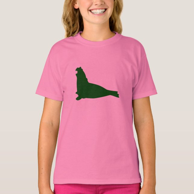 Elephant Seal Shirt Phthalo Grönt Tee Shirt (Framsida)