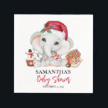 Elephant Shower för julvinter Santa Baby Pappersservett<br><div class="desc">Den här designen kan vara personlig i det område som tillhandahålls genom att ändra fotot och/eller text. Du kan också anpassa den genom att klicka på Anpassa den här mallen och sedan välja klicka för att anpassa ytterligare alternativ och ta bort eller ändra färg i bakgrunden, lägga till text, ändra...</div>