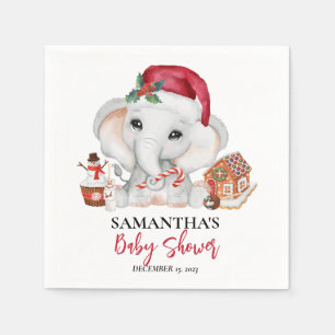 Elephant Shower för julvinter Santa Baby Pappersservett