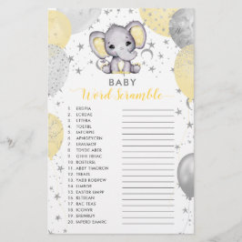 Elephant Shower-Gulten i baby Ord