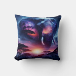 Elephant Silhouette i Sunset Kudde