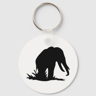 Elephant Silhouette Nyckelring