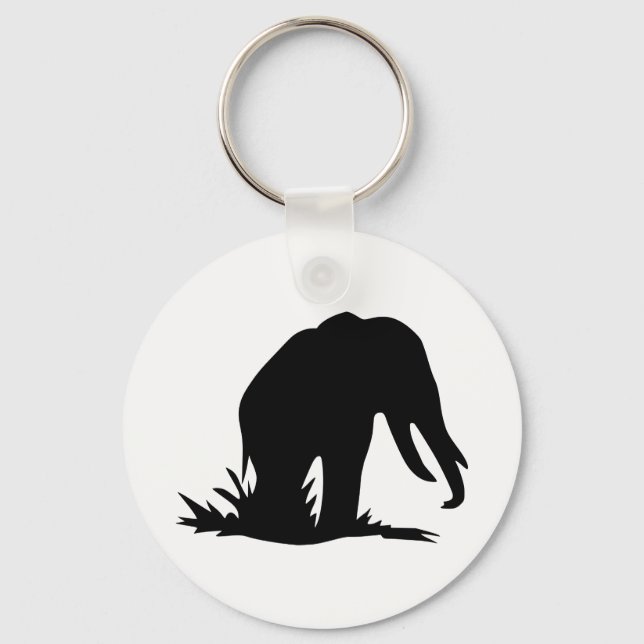 Elephant Silhouette Nyckelring (Framsida)