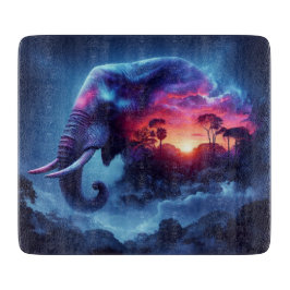 Elephant Silhouette sammanslagen med Vibrant Sunse
