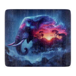 Elephant Silhouette sammanslagen med Vibrant Sunse
