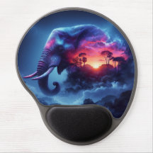 Elephant Silhouette sammanslagen med Vibrant Sunse