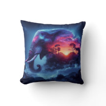 Elephant Silhouette sammanslagen med Vibrant Sunse