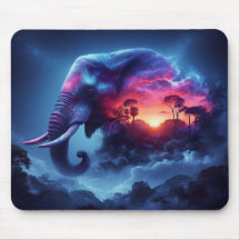Elephant Silhouette sammanslagen med Vibrant Sunse