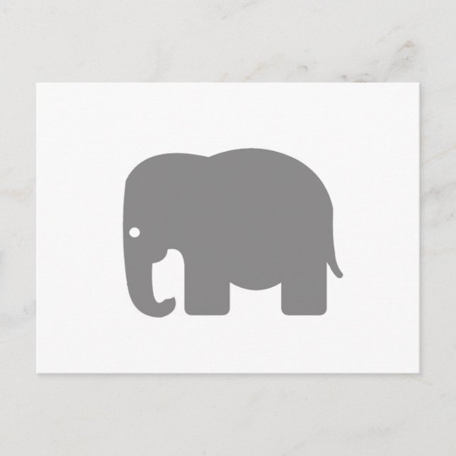 Elephant Silhouette Vykort (Framsida)