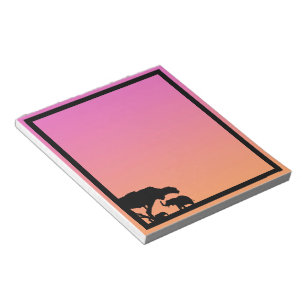 Elephant Silhouettes in Sunset Anteckningsblock