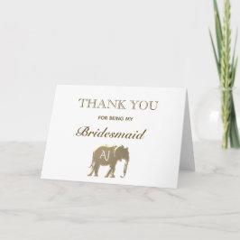 Elephant Simple Tack för att vara min Bridesmaid Kort