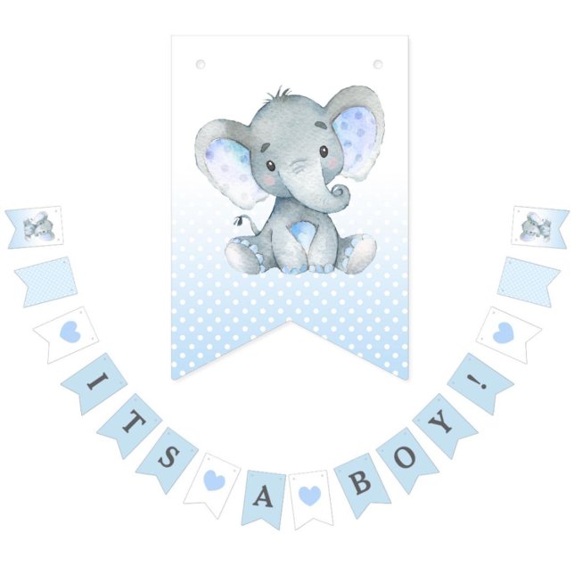 Elephant sin Flaggor Banner Blue (Skapare uppladdad)