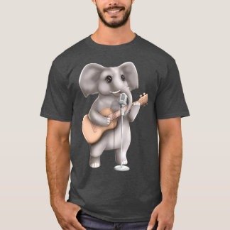 Elephant Singing Guitar Player Musician Cute T Shirt