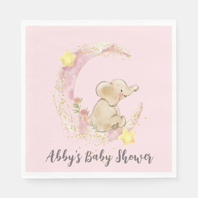 Elephant Sitta vid Måne Pappersservett (Framsidan)