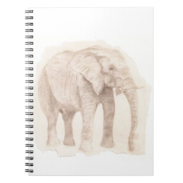 Elephant Sketch Art Anteckningsbok (Framsidan)