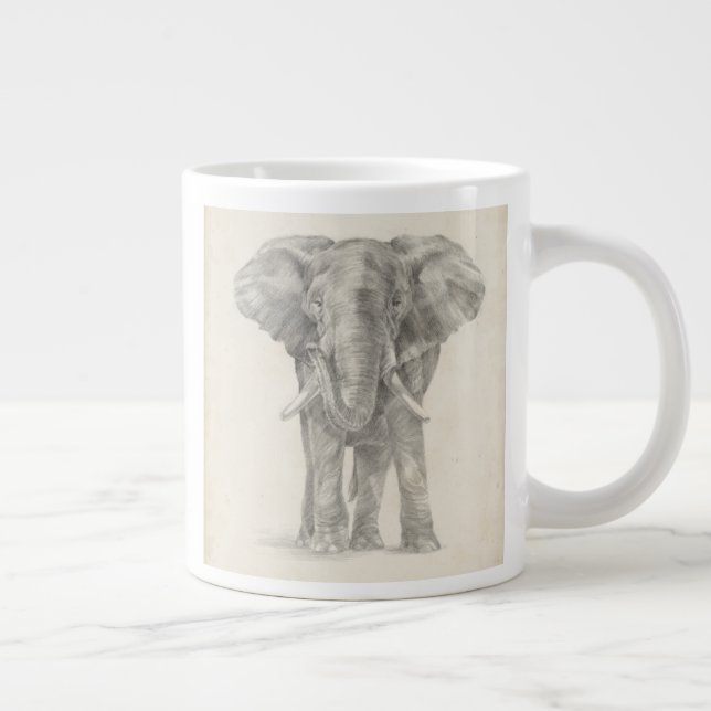 Elephant Sketch Jumbo Mugg (Höger)