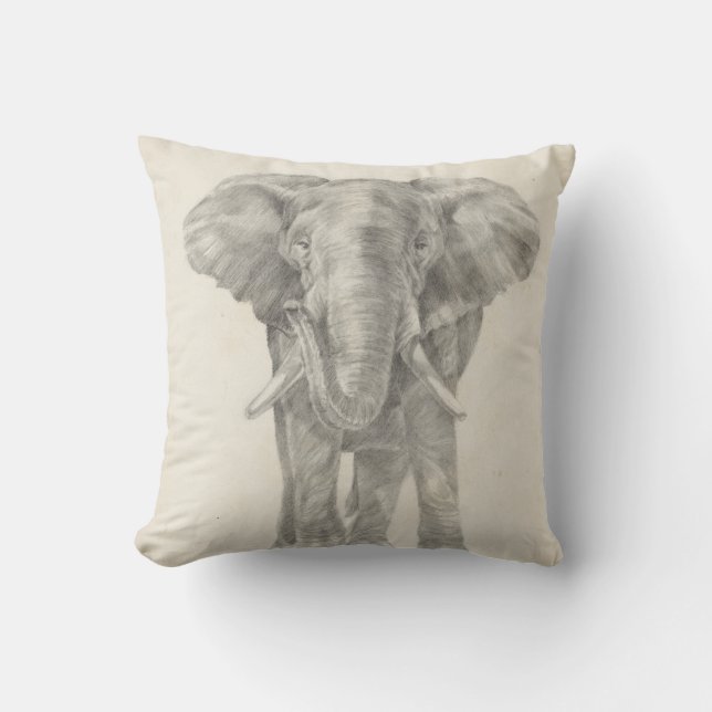 Elephant Sketch Kudde (Framsida)