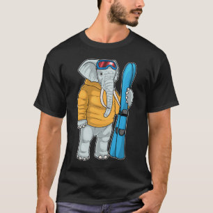 Elephant Skier Ski Winter sport T Shirt