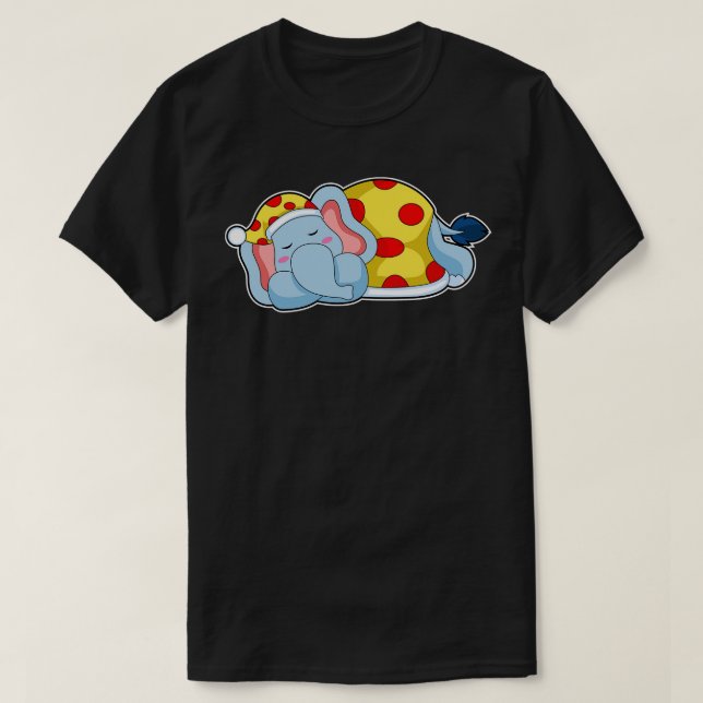 Elephant Sleeping Pajamas T Shirt (Design framsida)