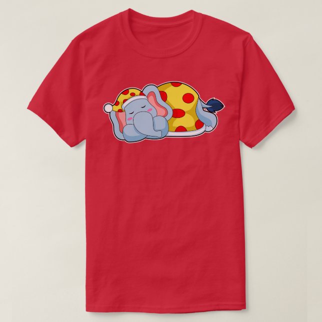 Elephant Sleeping Pajamas T Shirt (Design framsida)