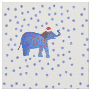 Elephant & Snöflingor Tyg