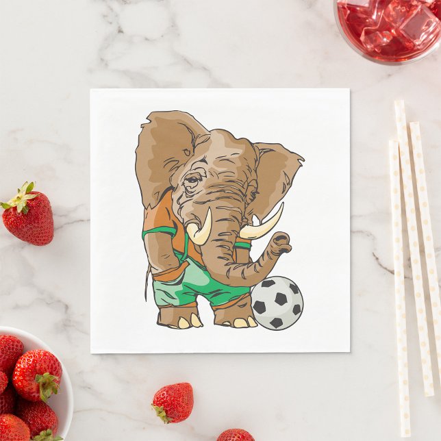 Elephant Soccer Funny Sports Animal Pappersservett (Skapare uppladdad)