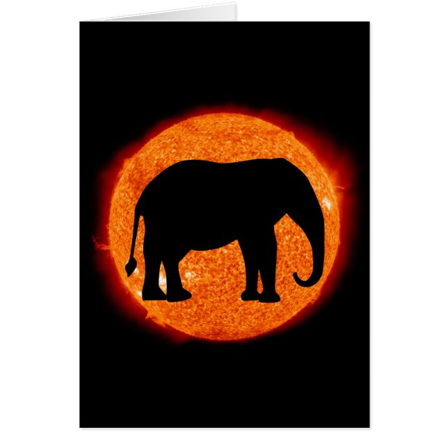Elephant Solar Eclipse Hälsningskort (Framsidan)