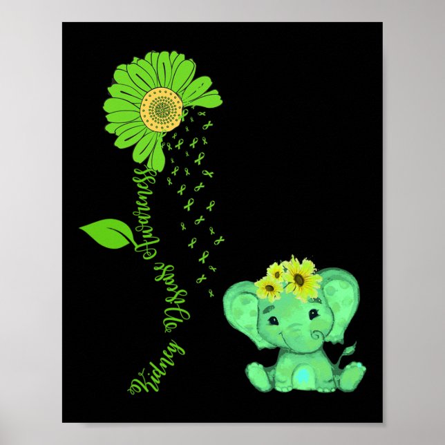 Elephant Solros Kidney Disease Awareness Costum Poster (Framsidan)