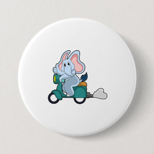 Elephant som Biker med Scooter Knapp