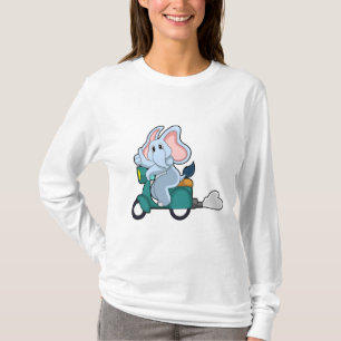 Elephant som Biker med Scooter T Shirt