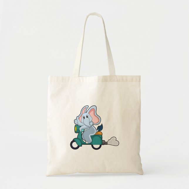 Elephant som Biker med Scooter Tygkasse (Framsidan)