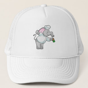Elephant som Chef med Salt shaker Keps