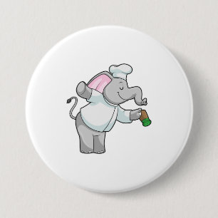 Elephant som Chef med Salt shaker Knapp