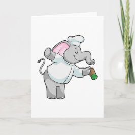 Elephant som Chef med Salt shaker Kort