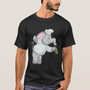 Elephant som Chef med Salt shaker T Shirt