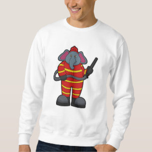 Elephant som Firefighter med Hose Lång Ärmad Tröja