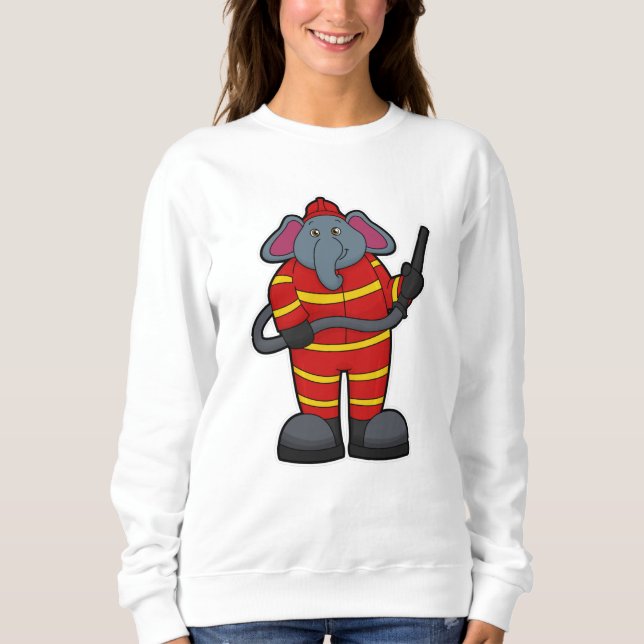 Elephant som Firefighter med Hose T Shirt (Framsida)