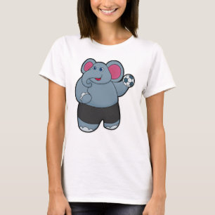Elephant som handbollsspelare med Handball boll T Shirt