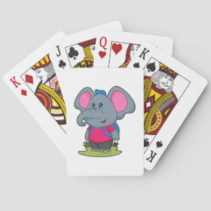 Elephant som Hiker med ryggsäck Casinokort