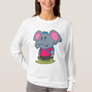 Elephant som Hiker med ryggsäck T Shirt