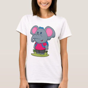 Elephant som Hiker med ryggsäck T Shirt